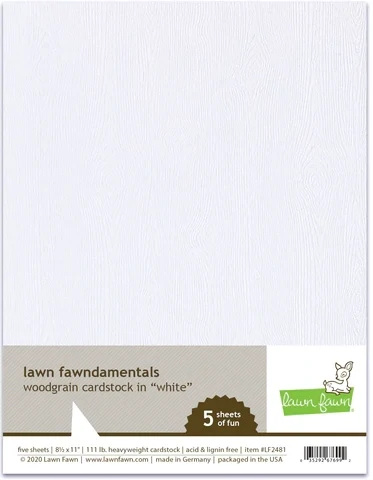 LF White  Woodgrain cardstock