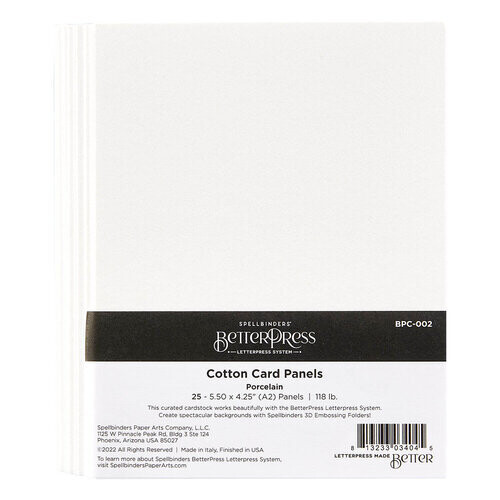 BetterPress Cotton Card Panels- Porcelain