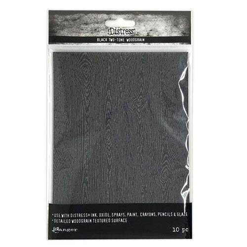 Distress Black Two-Tone Woodgrain
