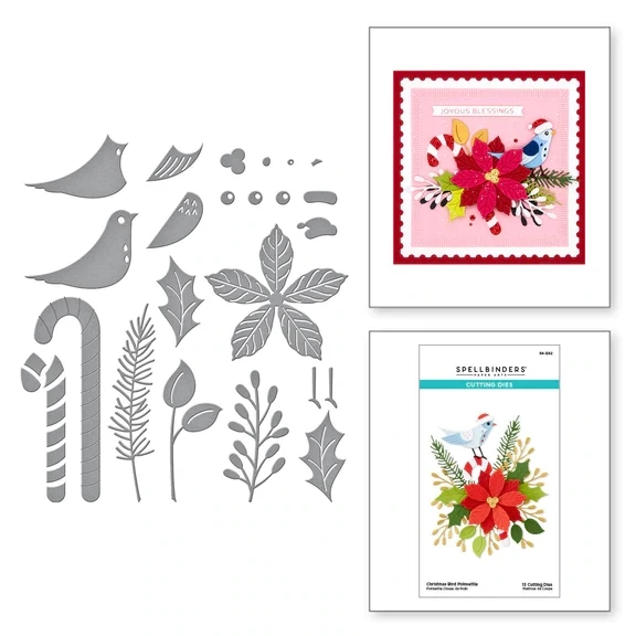 Christmas Bird Poinsettia Dies