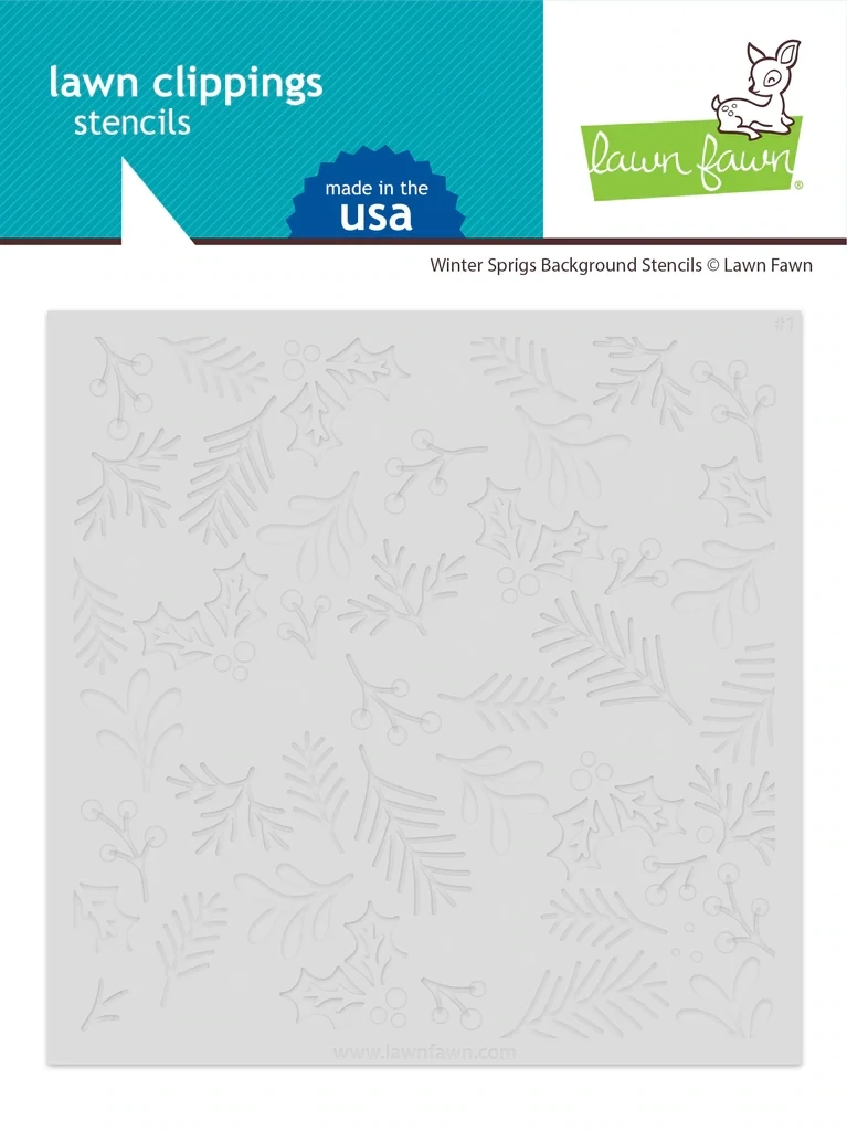 LF Winter Sprigs Background Stencils
