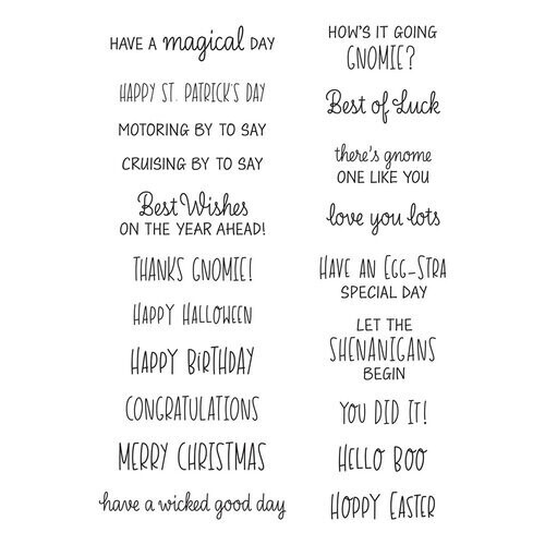 Gnome Drive Sentiments Stamps