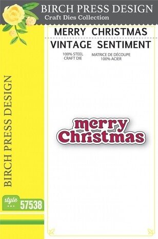 Merry Christmas Vintage Sentiment Die