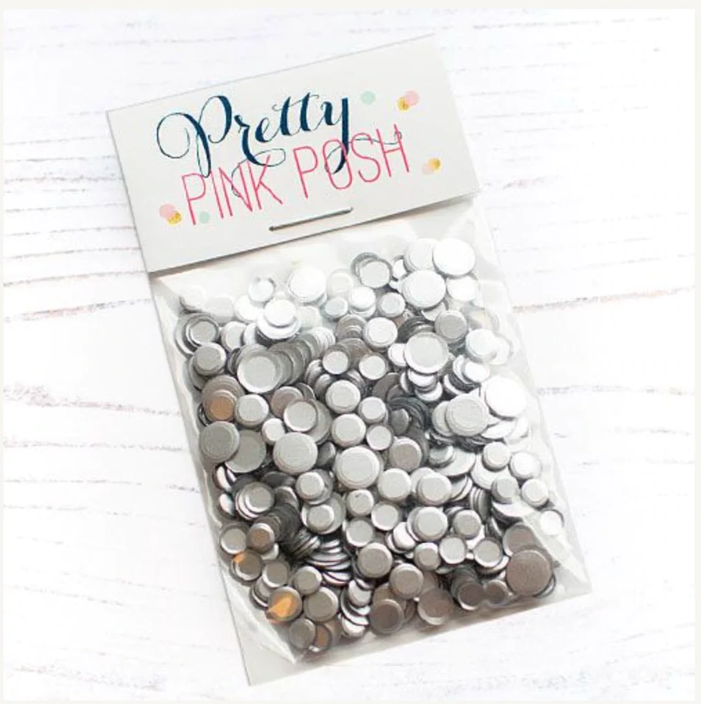 Matte Silver Confetti Embellishments