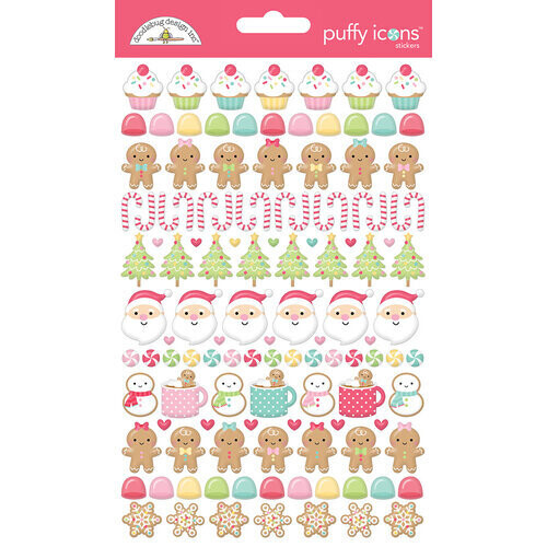 DB Gingerbread Kisses Puffy Icon Stickers