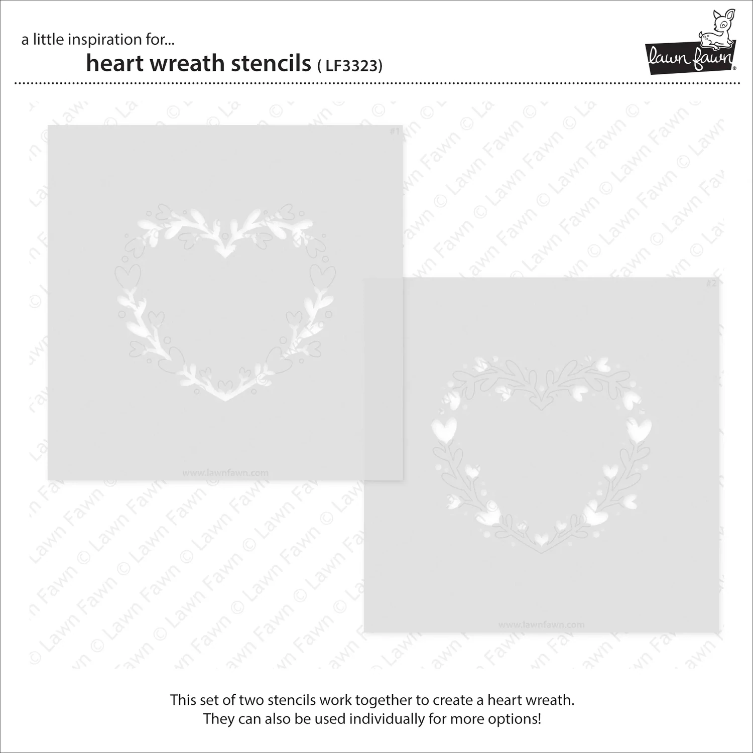 LF Heart Wreath Stencils