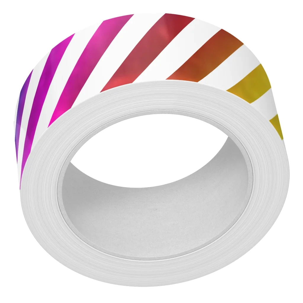LF Diagonal Rainbow Stripes Foiled Washi Tape