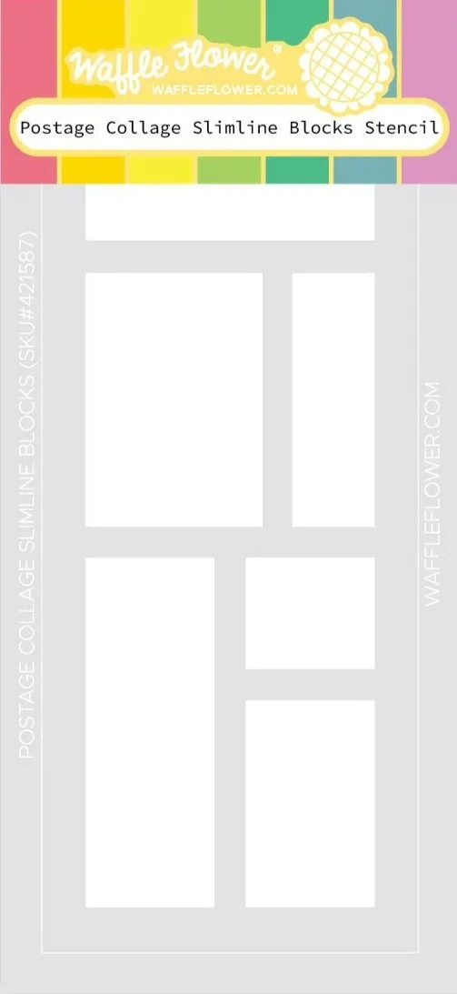 Postage Collage Slimline Blocks Stencil
