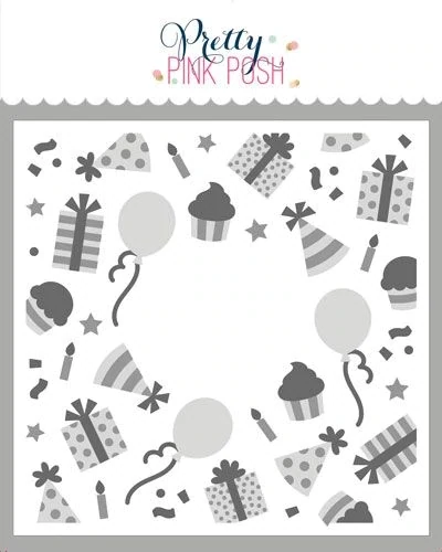 Layered Birthday Wreath Stencil