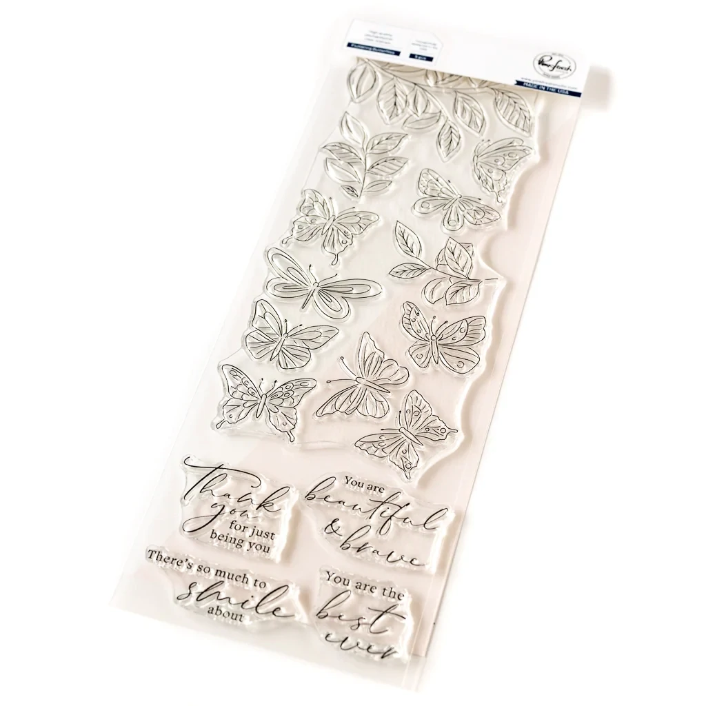 PF Fluttering Butterflies Stamp, Die &amp; Stencil