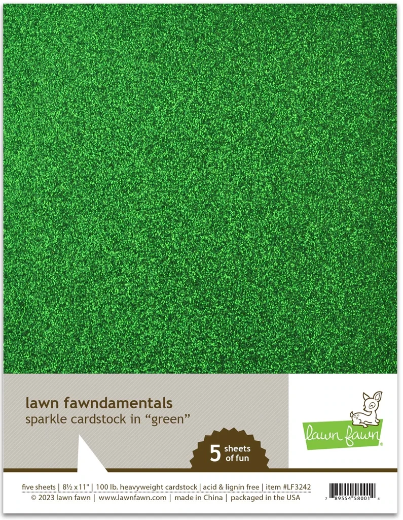 LF Green Sparkle Cardstock