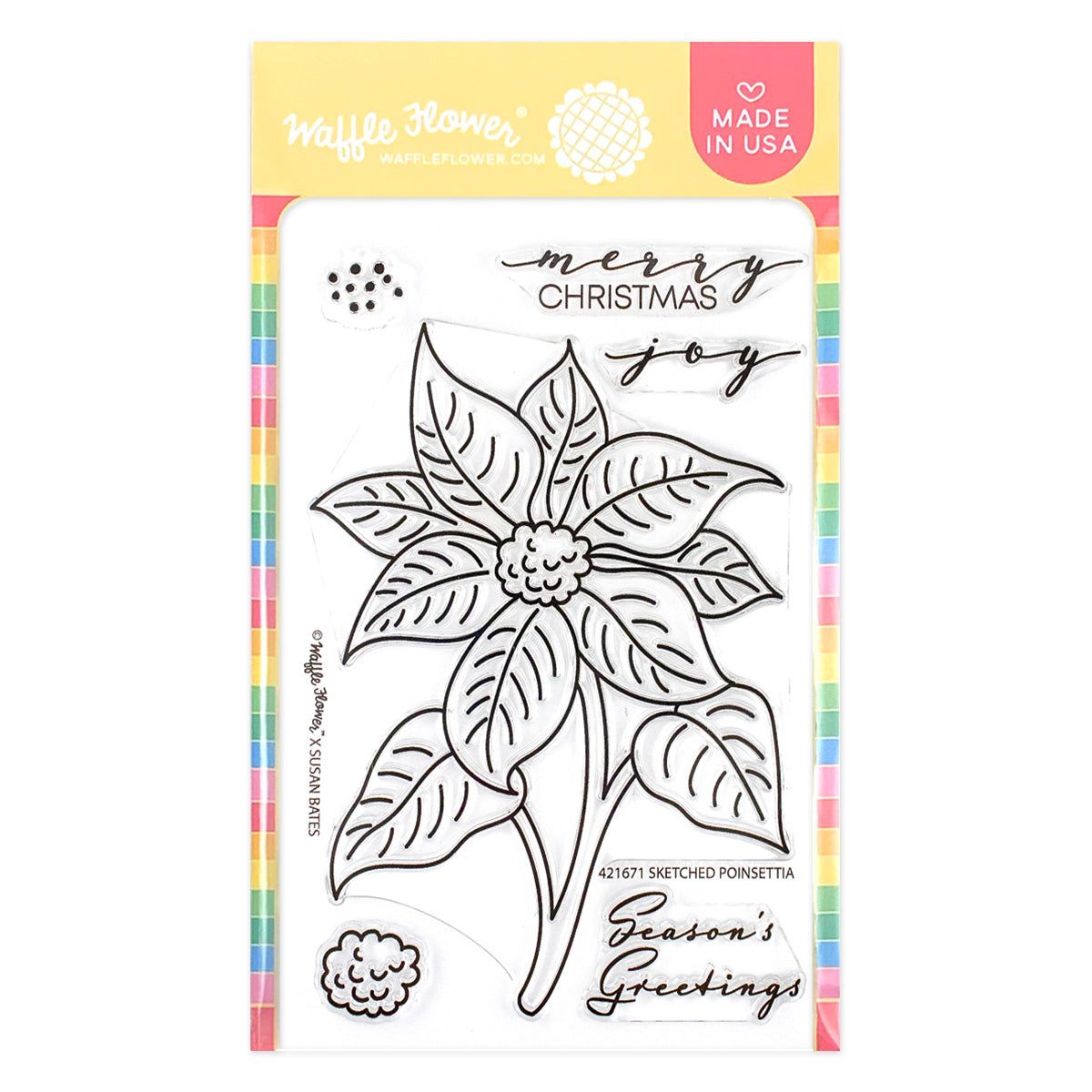 Sketched Poinsettia Stamp, Die Stencil