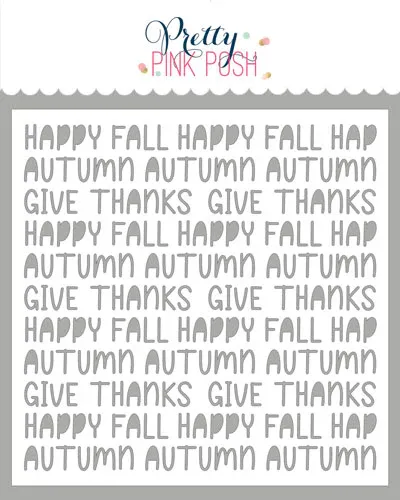 Fall Words Stencil