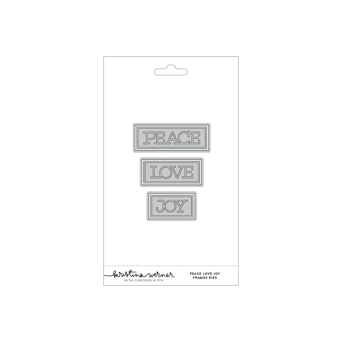 Peace Love Joy Frame Dies