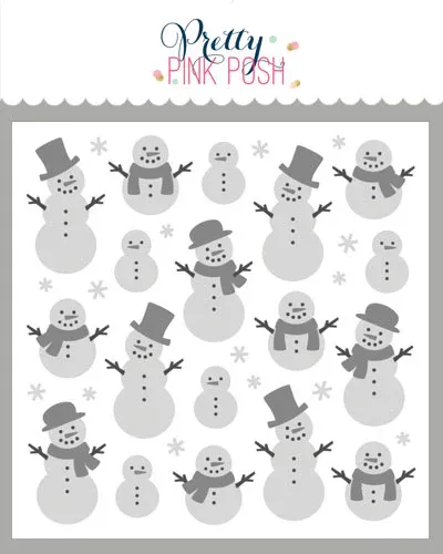 Layered Snowmen Stencil