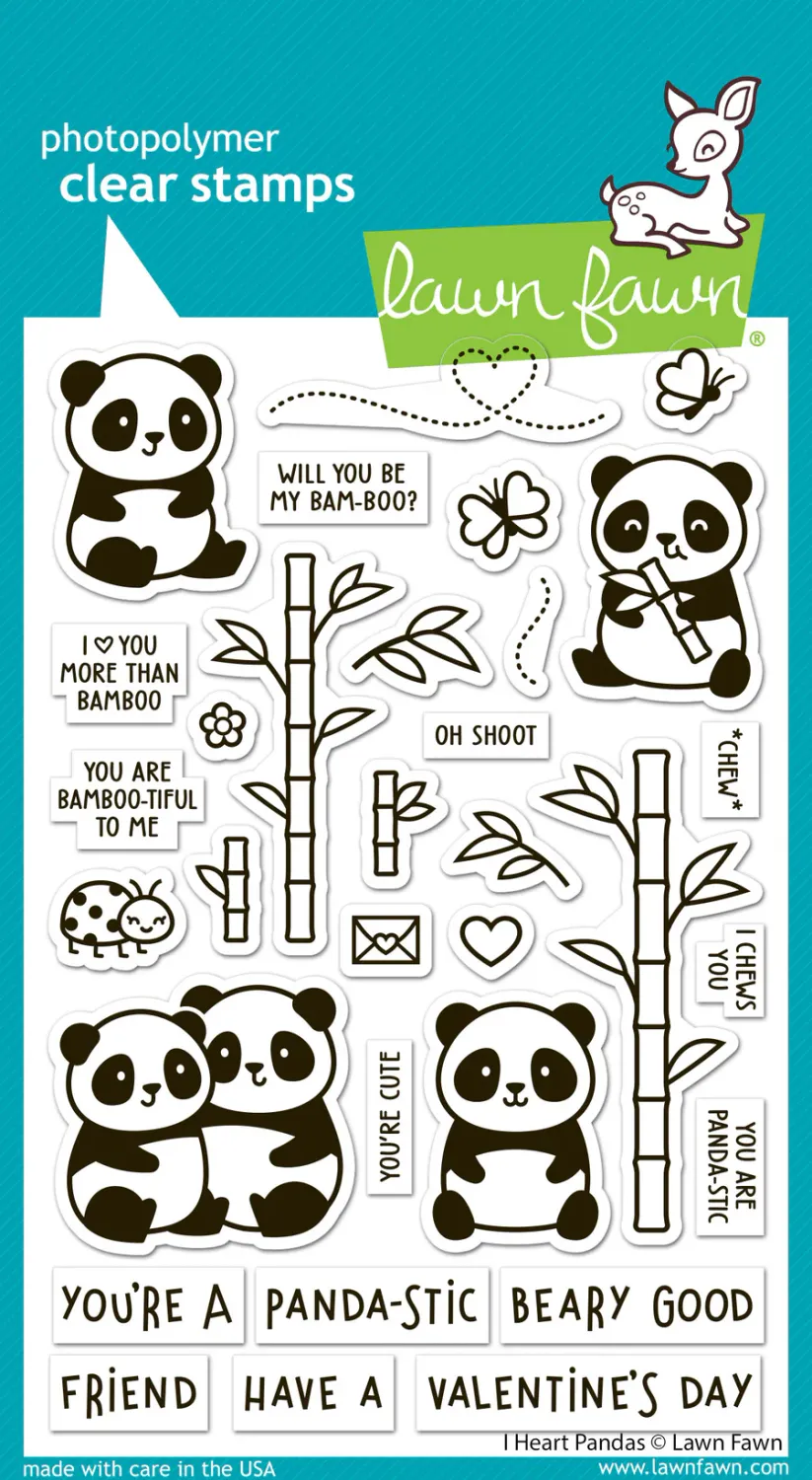 LF I Heart Pandas Stamp