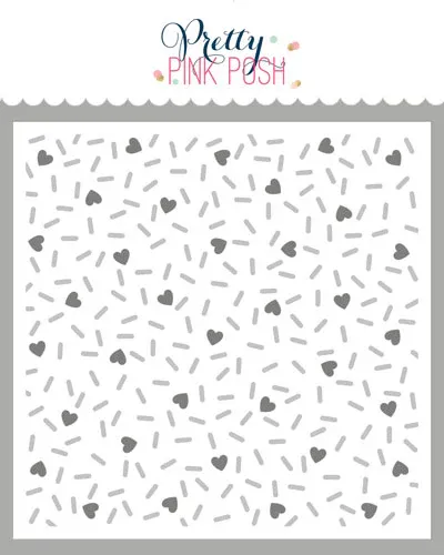 Layered Hearts Sprinkles Stencil