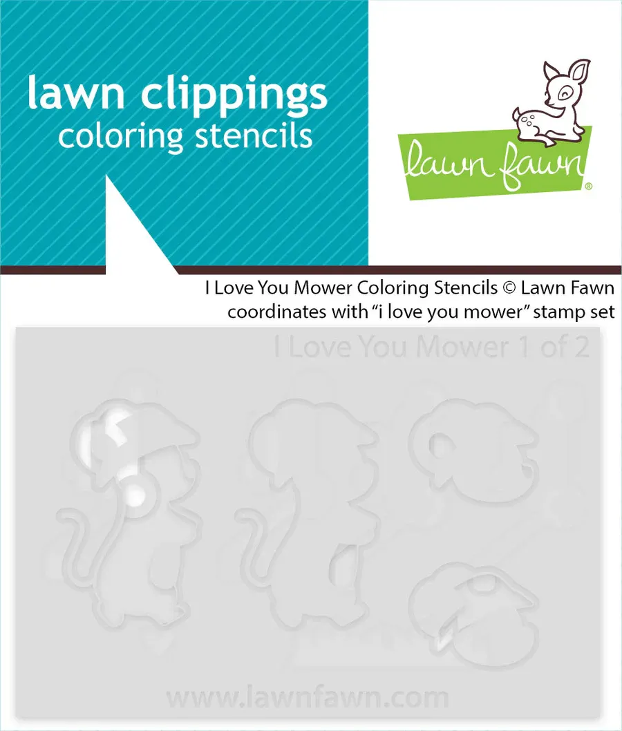 LF I Love You Mower Coloring Stencils