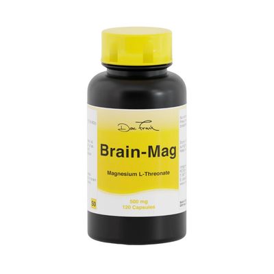 Brain-Mag 500 mg Magnesium-L-Threonate bottle, 120 capsules.