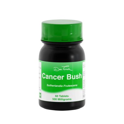 Cancer Bush 500 mg, 60-tablet bottle.