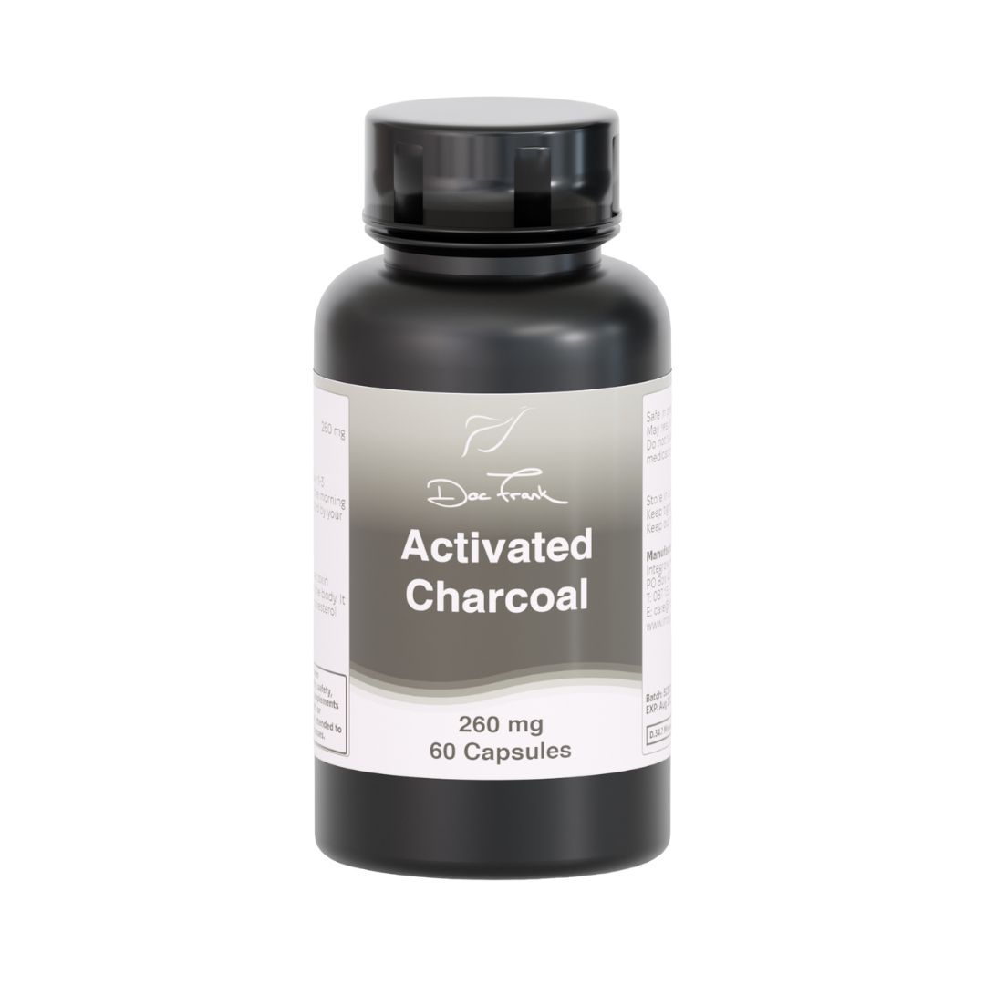 Activated Charcoal 260 mg — 60-capsule bottle