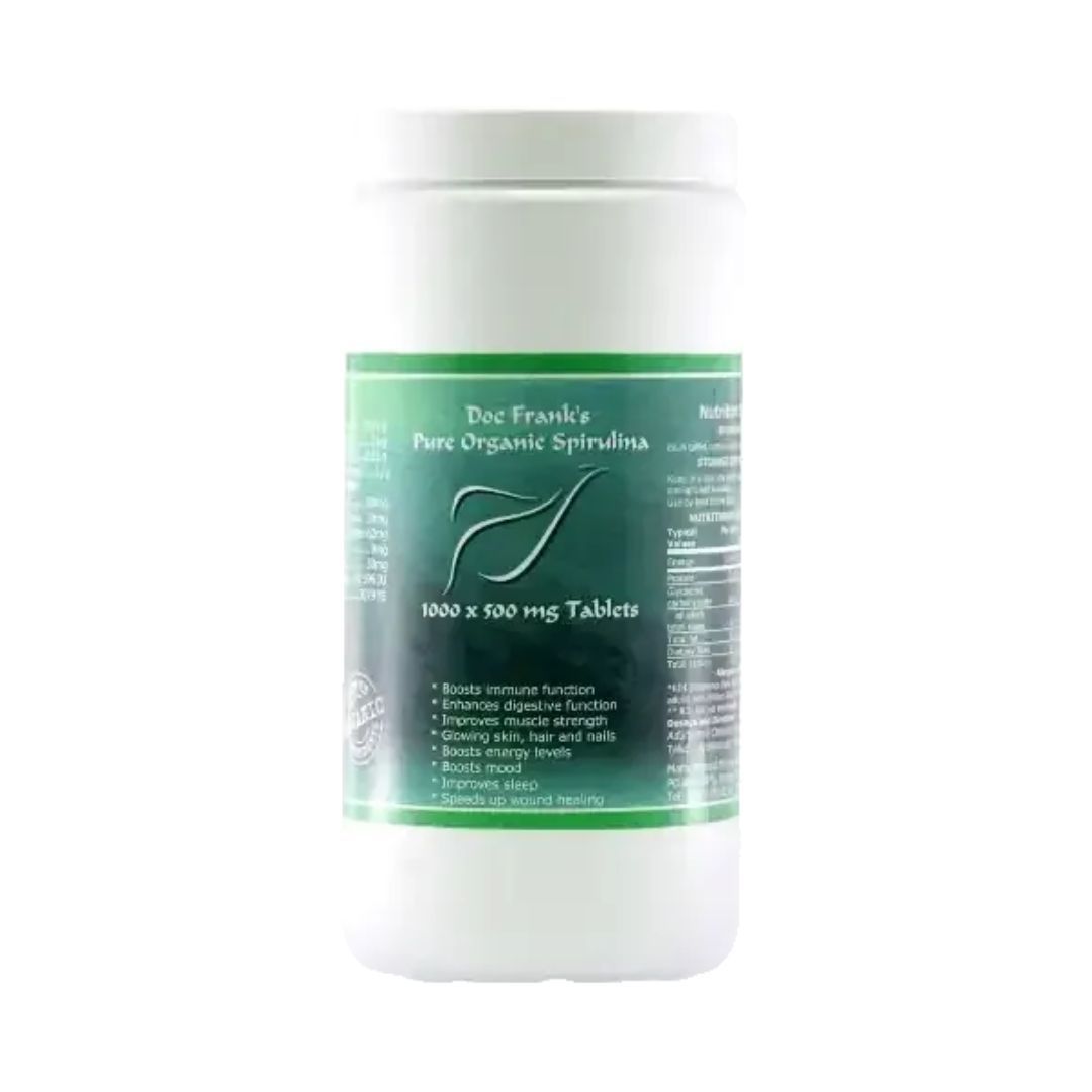 Organic Spirulina 500 mg tablets – 1000-count bottle for daily wellness