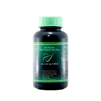 Organic Spirulina 500 mg tablets – 180-count bottle for daily nutritional support