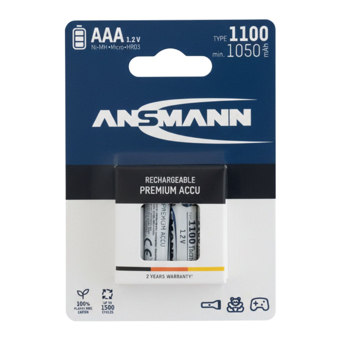 AAA 1050mAh NiMh BP-4 Precharged Battery