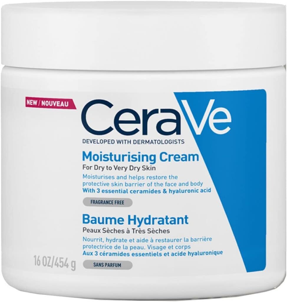 CeraVe Moisturising Cream for Dry to Very Dry Skin 454g with Hyaluronic Acid &amp; 3 Essential Ceramides
