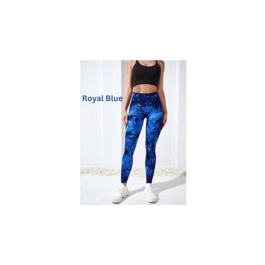 ROYAL BLUE
Tie dye yoga pants, high waist, push up and fitness workout leggings. New arrival 2023.
