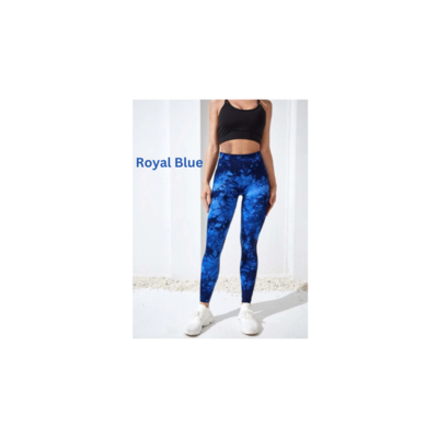 ROYAL BLUE
Tie dye yoga pants, high waist, push up and fitness workout leggings. New arrival 2023.