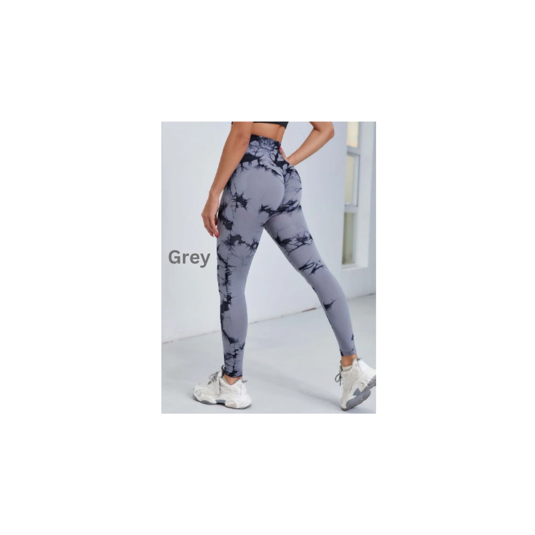 GREY
Tie dye yoga pants, high waist, push up and fitness workout leggings. New arrival 2023.