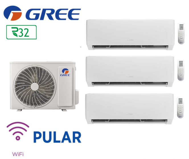 GREE Tri-split PULAR FM 28 + 2 FM Pular 7 + 1 FM Pular 18