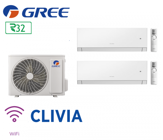 GREE Bi-split CLIVIA FM 18 + 2 FM CLIVIA 9