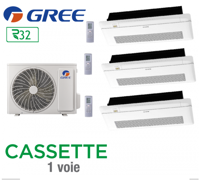 GREE Tri-split CASSETTES 1 VOIE FM 36 + 2 FM CST 9 V1 + 1 FM CST 18 V1