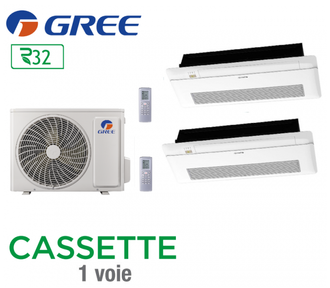 GREE Bi-split CASSETTES 1 VOIE FM 18 + 2 FM CST 9 V1