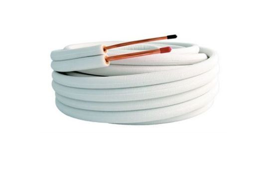 BI-TUBE CUIVRE 1/4''3/8'' ISOLÉ M1-COURONNE 20M