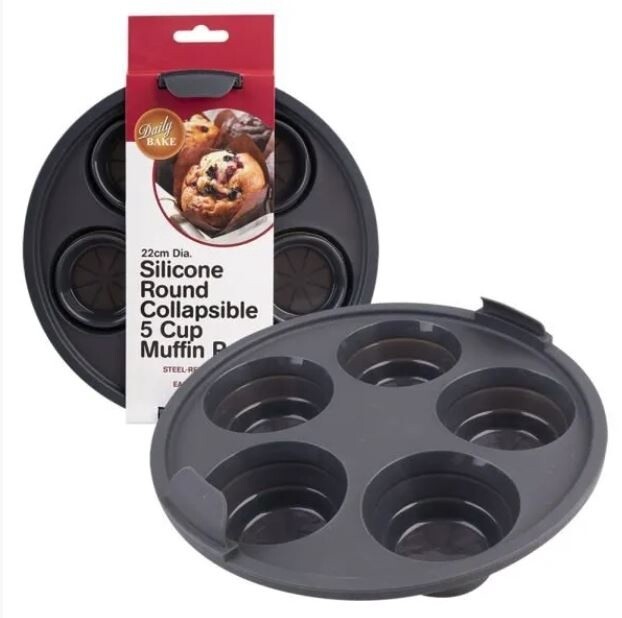 Silicone Round Collapsible 5 Cup Muffin Pan