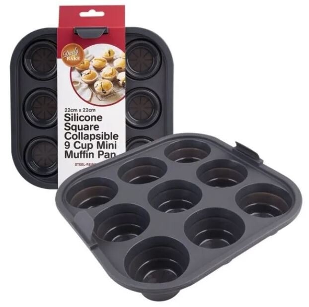 Silicone Square 9 Cup Collapsible Muffin Pan
