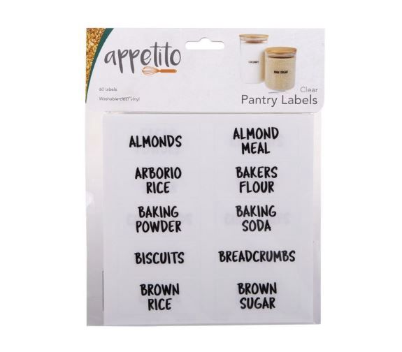 Appetito Clear Pantry Labels