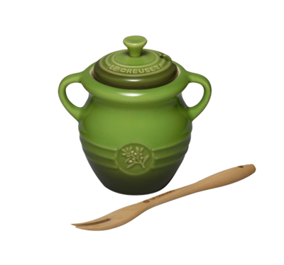 Le Creuset Olive Jar &amp; Fork
