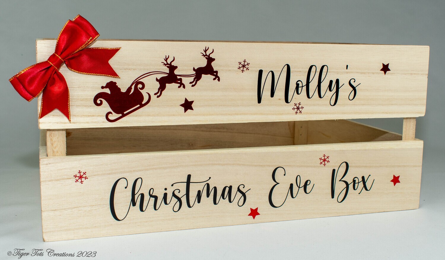 Large Personalised Christmas Eve Crate | Christmas Eve Box| Personalsied Wooden Christmas Eve Box | Christmas Gift Box