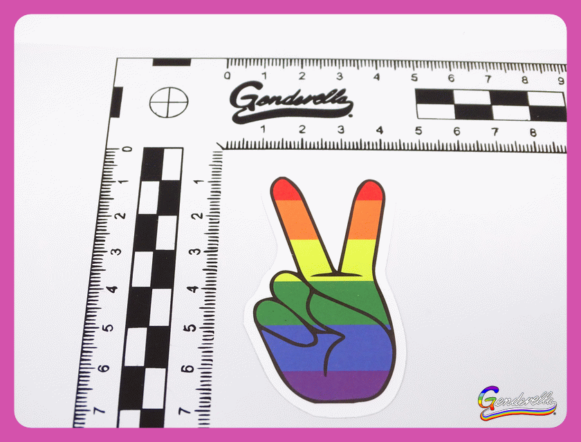 Sticker, Pride Peace Fingers, Pride #101*