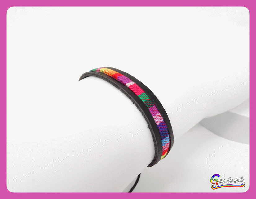 Armband Lederimitat dreiteilig Regenbogenfarben - Pride Schmuck