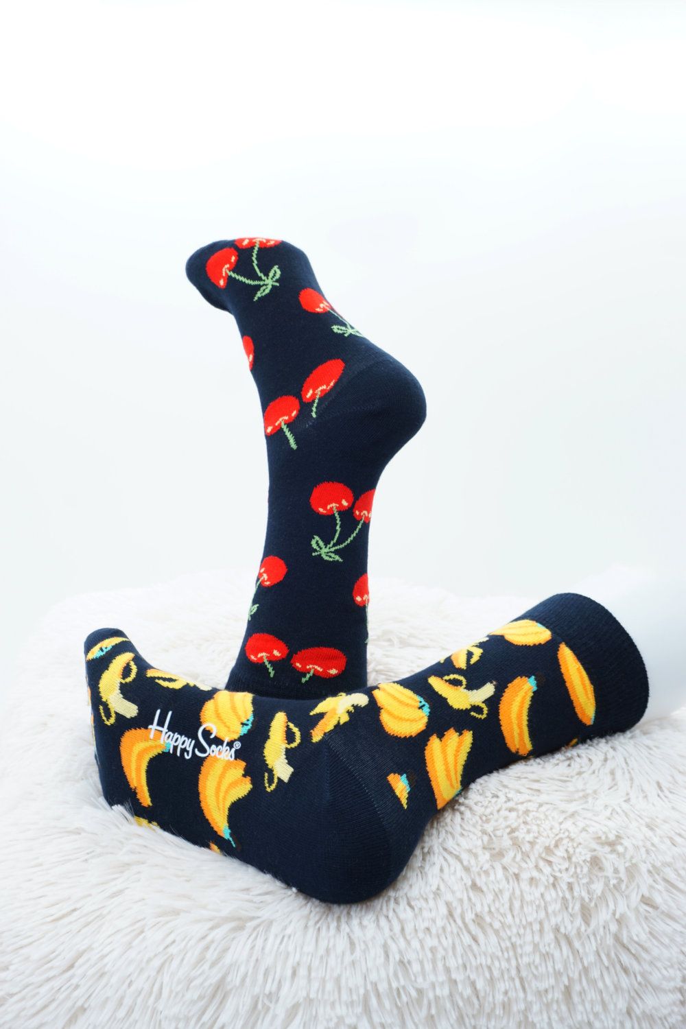 Bunte Cherry Banana Unisex-Socken, Super Soft - 2er Pack