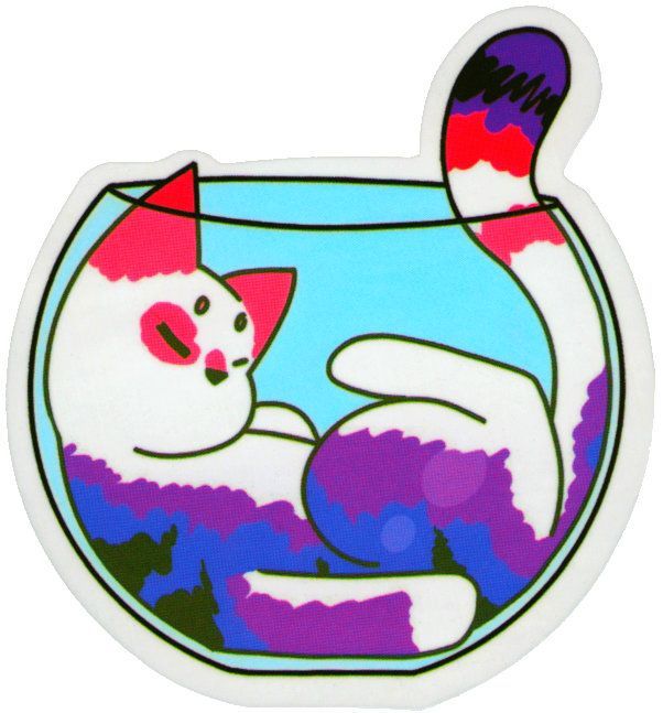 Sticker, Pride, Bi Cat in Fishbowl, Katze, Bi #265*