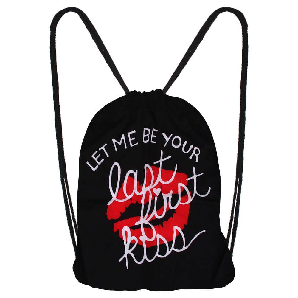 Gymbag "Let me be your last first kiss" schwarz rot weiß - Pride Tasche