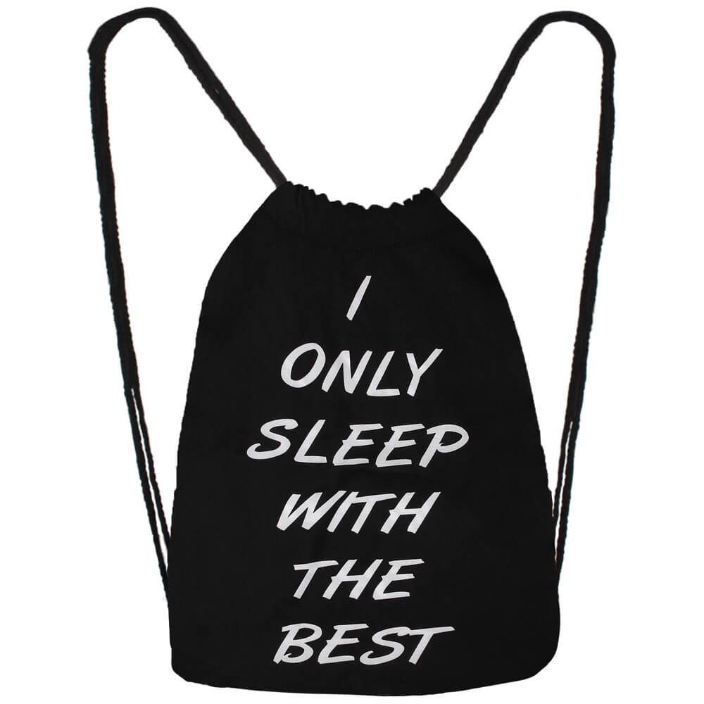 Gymbag "I only sleep with the best" schwarz weiß - Pride Tasche