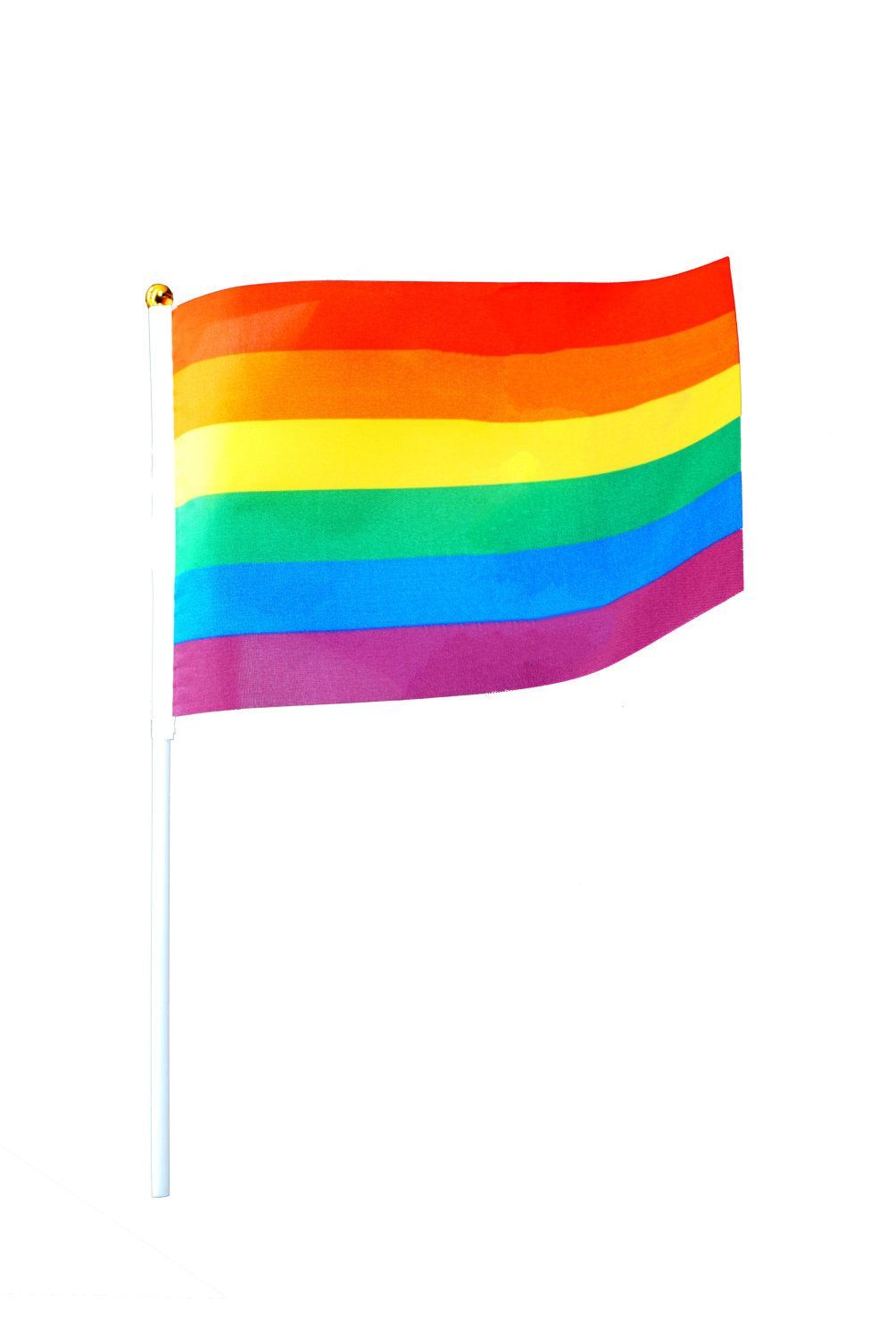 Kleine Regenbogen Handfähnchen, Rainbow Flag - 2er Pack 14x20cm