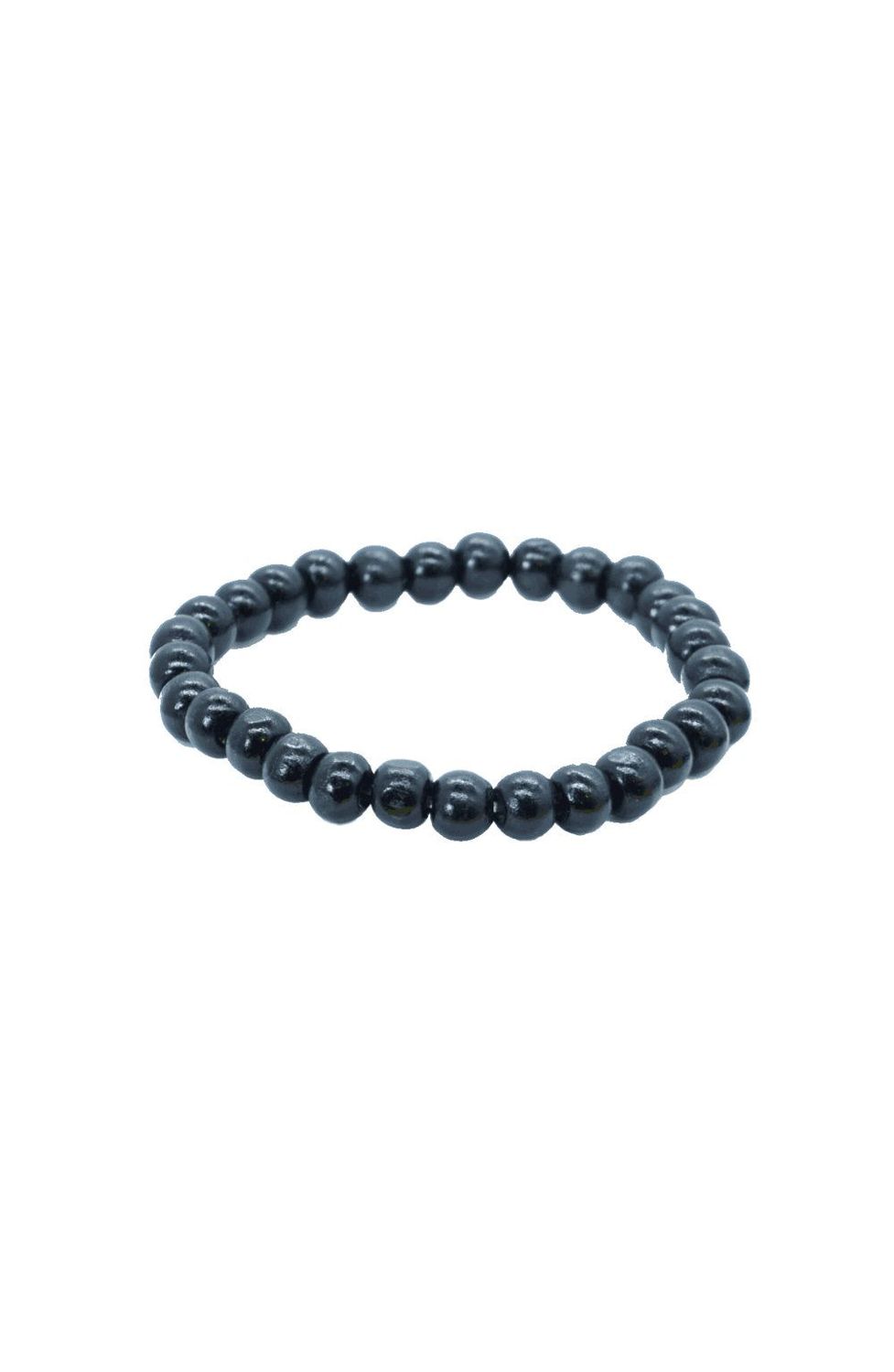 Timber-Blackpearl Armband - Rustikale Schwarze Holzperlen, Pride Naturlook Schmuck